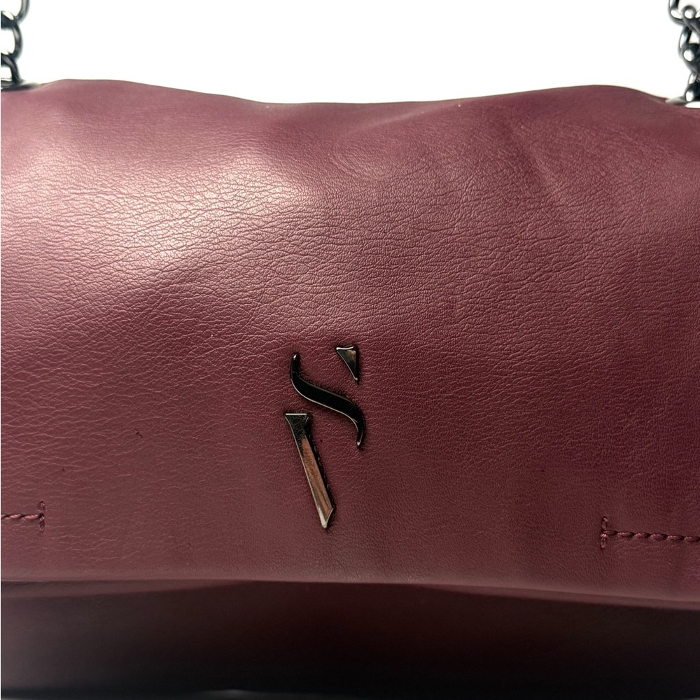 Simply Vera Deep Burgundy Chain Crossbody Bag | Faux Leather | 11x8